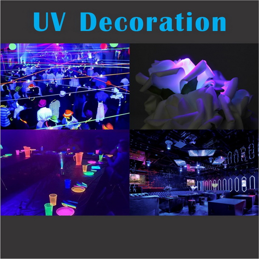 UV Black LED Lamp Bulb A60(A19) 6W RGBW 100V-240V E26/E27