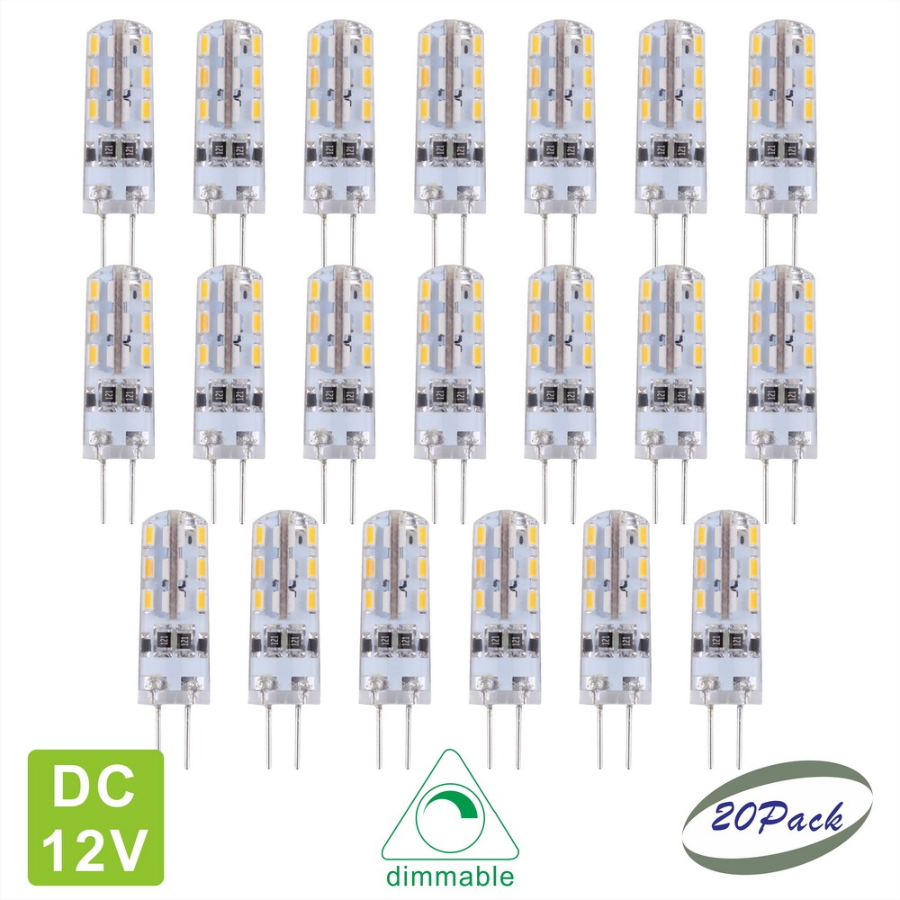 Silica Gel LED JC/G4 Light Bulb 24SMD3014 DC 12 Volts