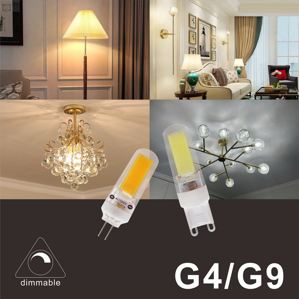 PC LED G9/G4 Light Bulb COB2609 110V/220V 5W Dimmable
