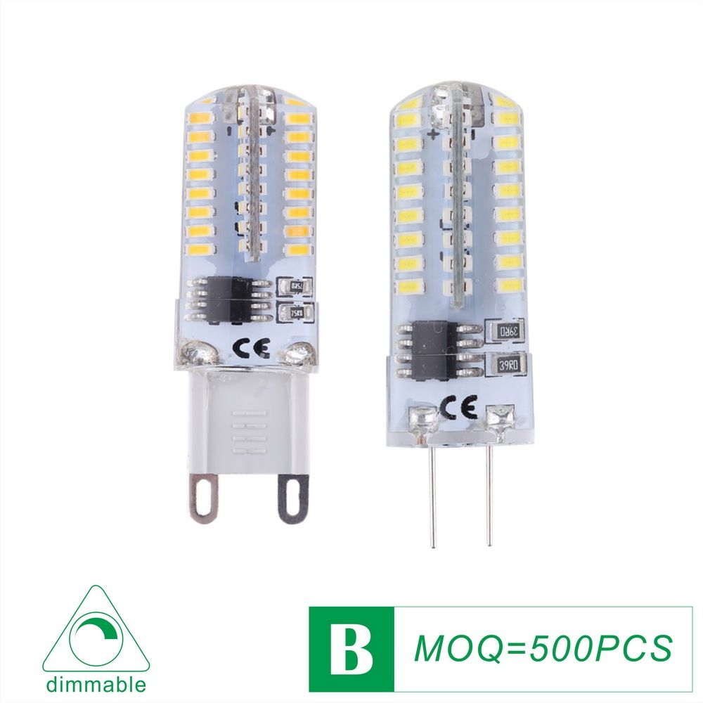 Silica Gel LED G9/G4 Light Bulb 64SMD3014 110V/220V 3W Dimmable