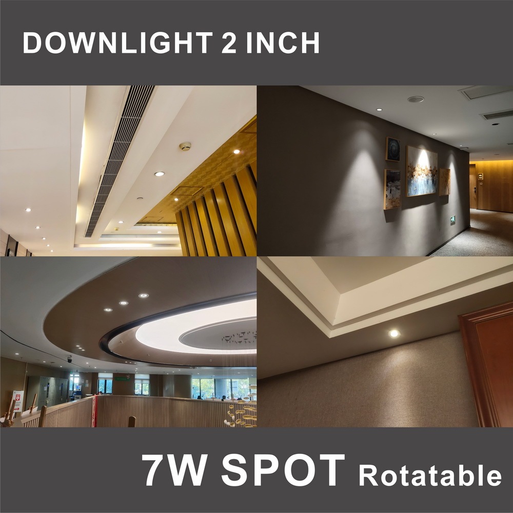 Plastic-Aluminum LED Downlight Spot 2 INCH 7W AC100-240V Rotatable