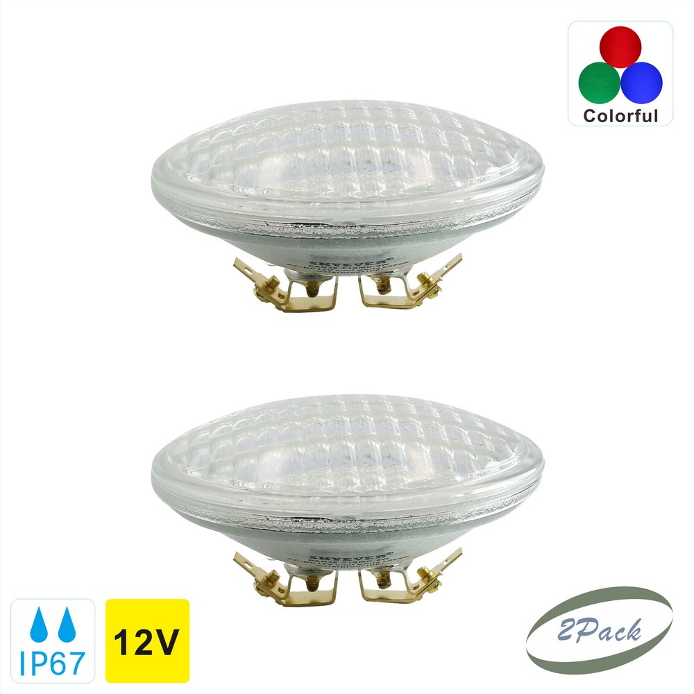 Glass LED PAR36 Light Bulb Flood 9 Watts AC/DC 12 Volts IP67 Waterproof Colorful