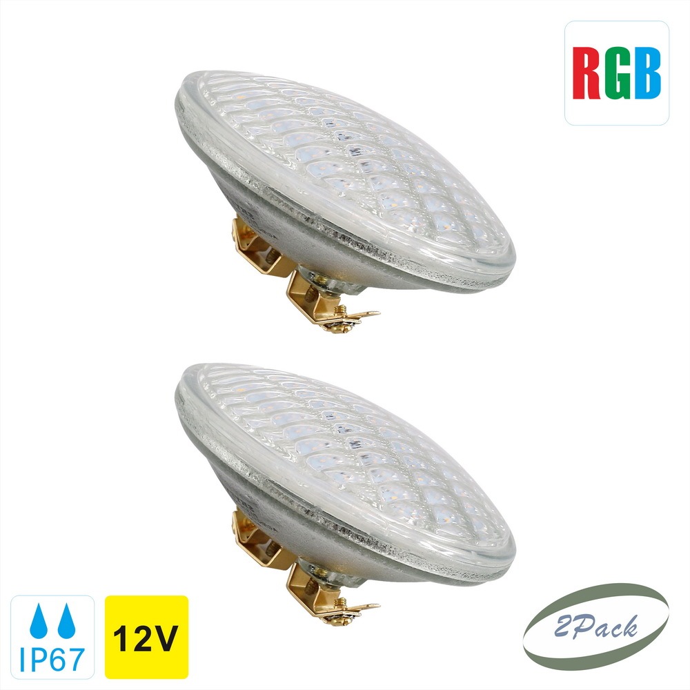 Glass LED PAR36 Light Bulb Flood 9 Watts AC/DC 12 Volts IP67 Waterproof RGB Color Change