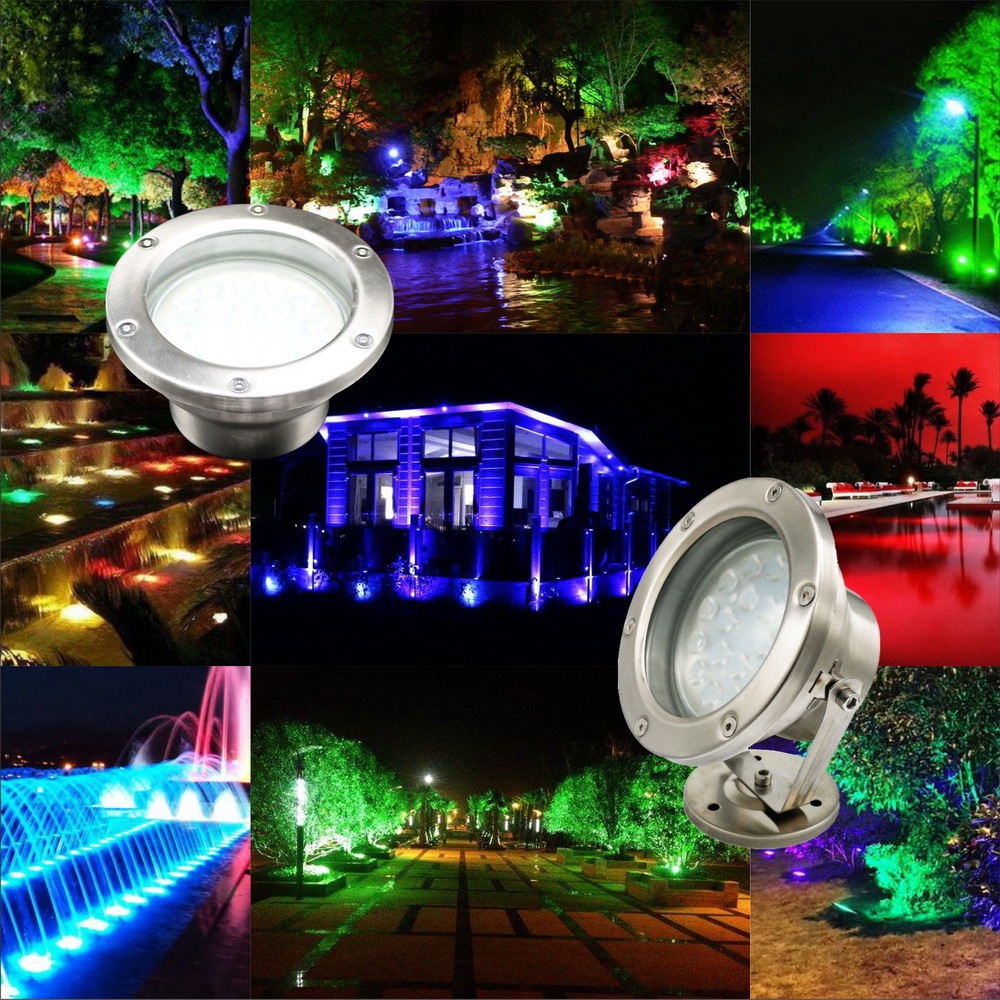 Glass LED PAR36 Light Bulb Spot 12 Watts AC/DC 12 Volts IP67 Waterproof Colorful