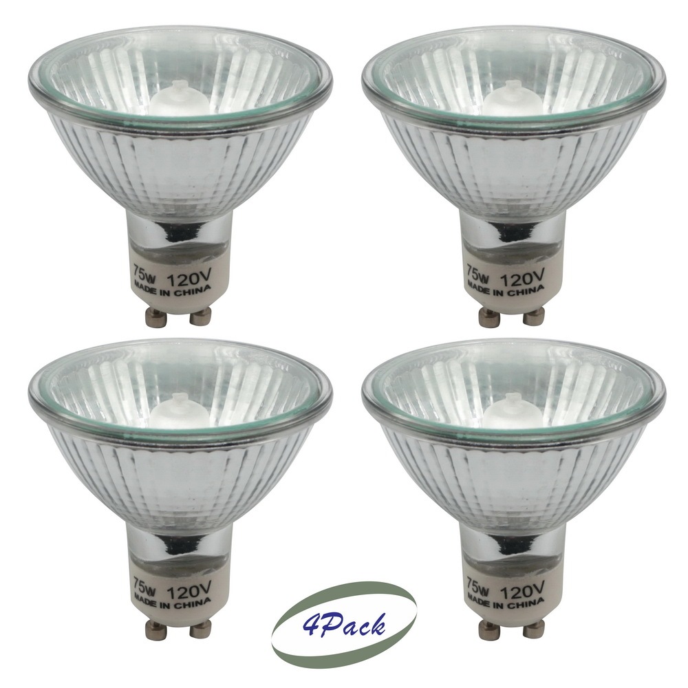 GU20 Halogen Spot Heating Bulb 75 Watts (Terrarium Heating Lamp Bulb) (4 Pack)