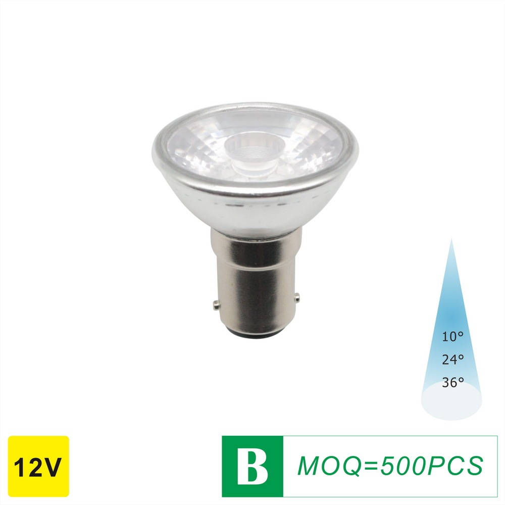 Aluminum LED AR37 Spot Light Bulb COB 2.5W AC/DC 12V BA15d with Lens