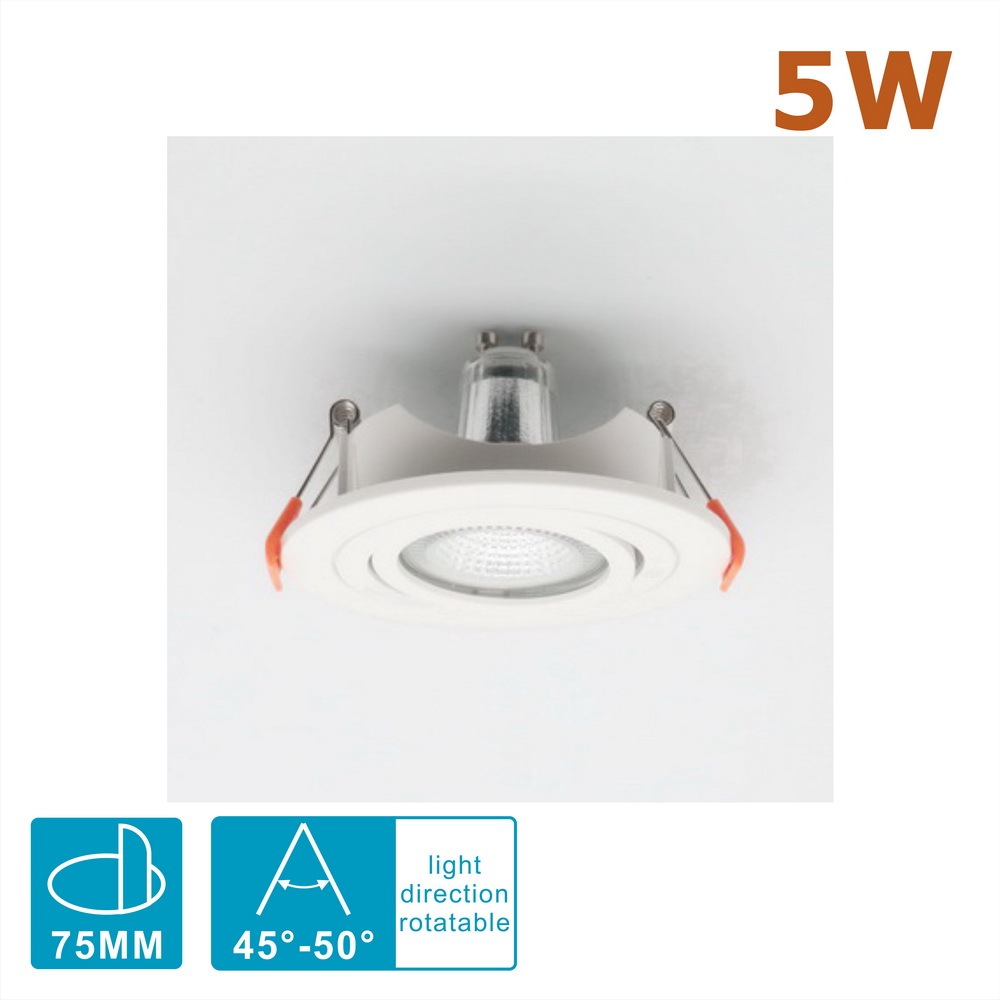 Detachable Spot LED Downlight Fixture 2 Inch MR16/GU10 COB 5 Watts (plastic Frame)
