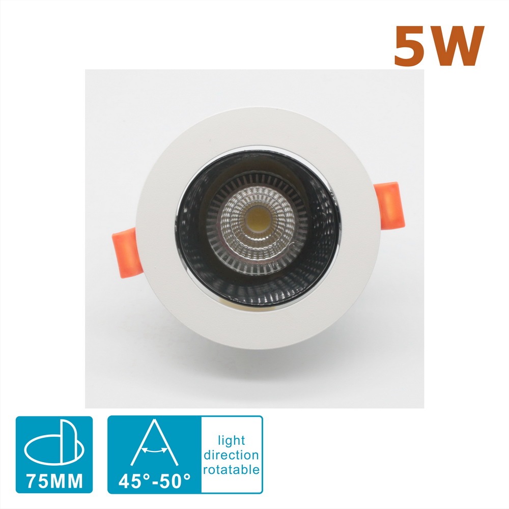 Detachable Spot LED Downlight Fixture 2 Inch MR16/GU10 COB 5 Watts (Aluminum Frame)