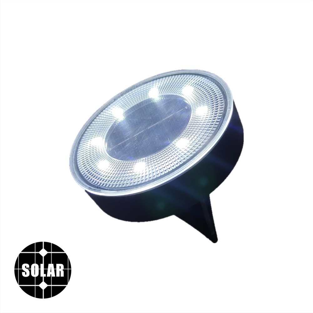 Plastic Housing LED Solar In-Ground Light for Garden 3.5" 8SMD IP68 Watertight