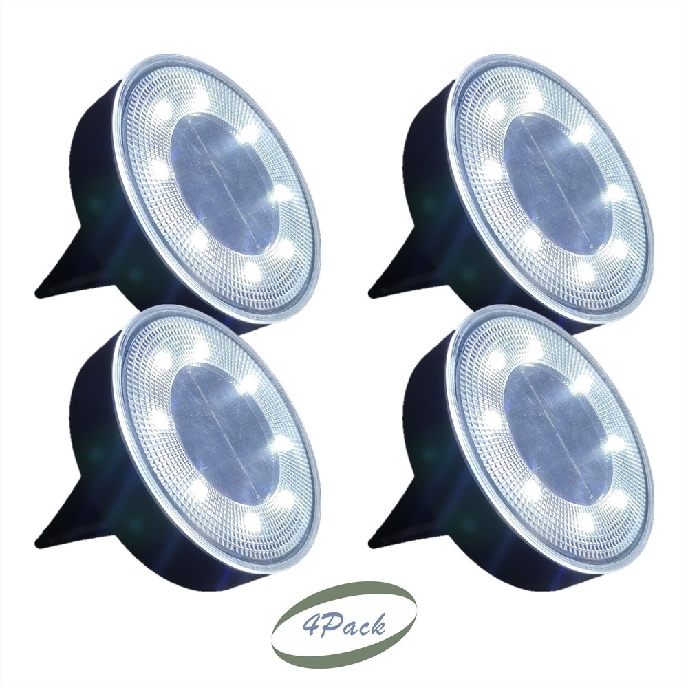 Plastic Housing LED Solar In-Ground Light for Garden 3.5" 8SMD IP68 Watertight