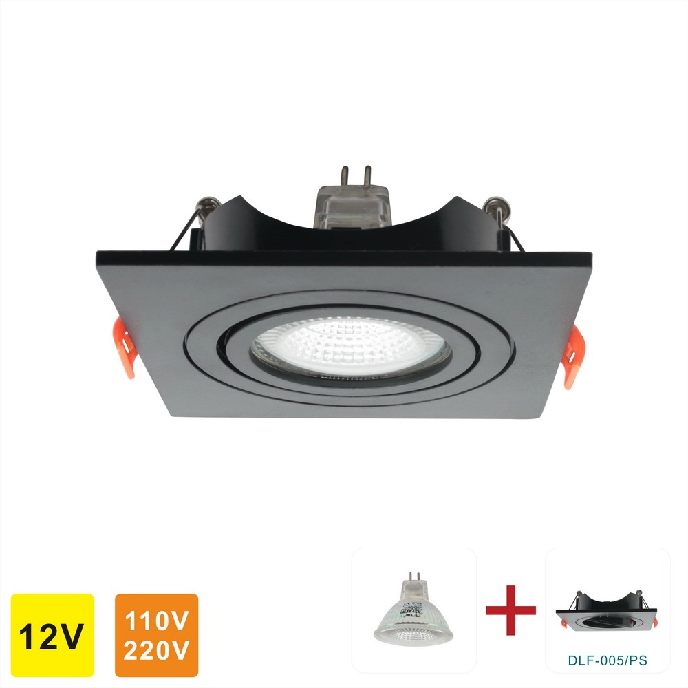 Detachable 2" Plastic Spot LED Downlight MR16/GU10 COB 5W (square shape) (1/3 Pack)