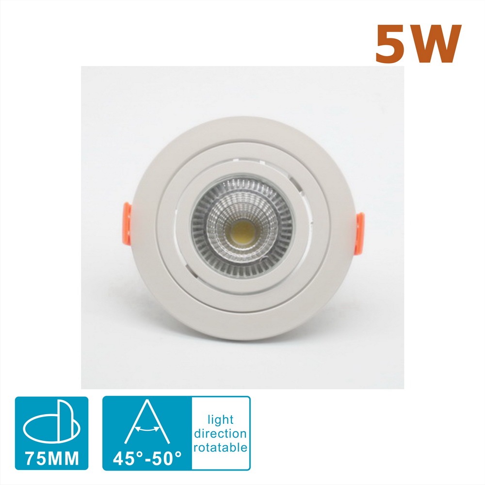 Detachable Spot LED Downlight Fixture 2 Inch MR16/GU10 COB 5 Watts (plastic Frame)