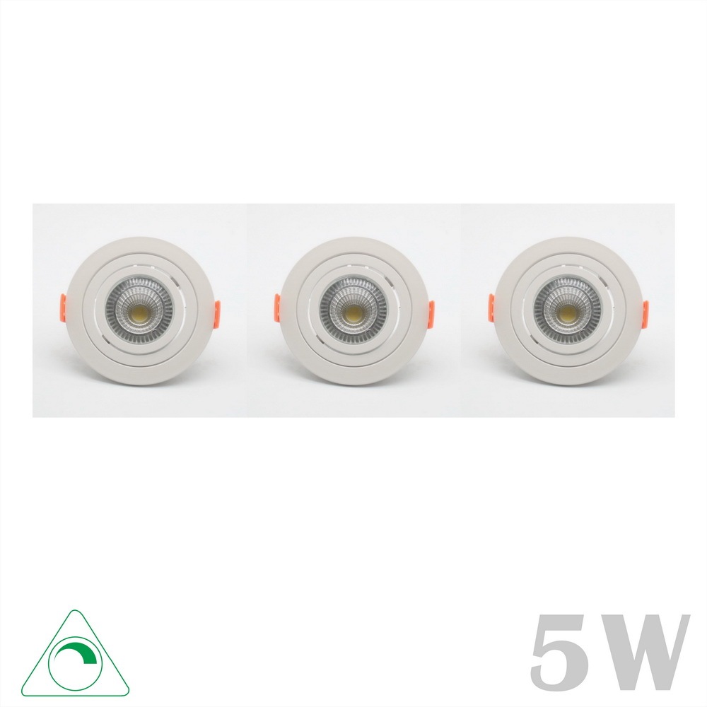 Detachable 2" Plastic Spot LED Downlight MR16/GU10 COB 5W (round shape) (1/3 Pack)