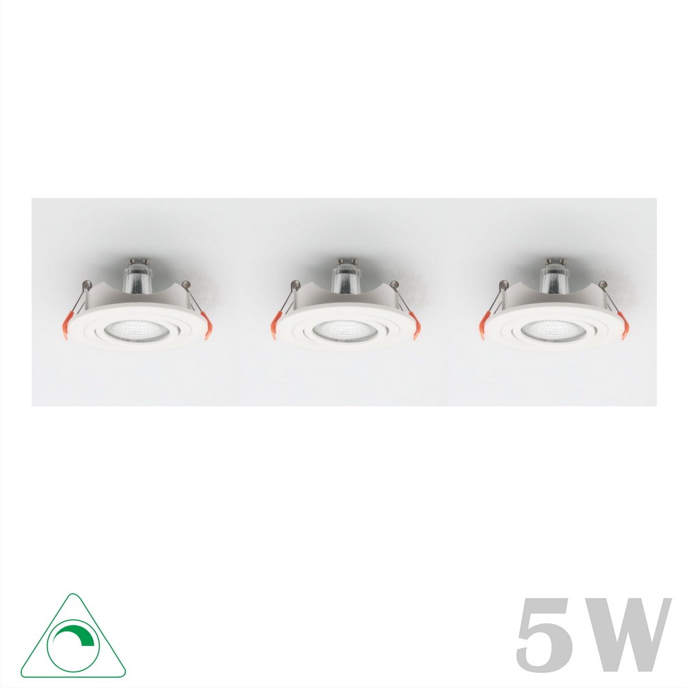 Detachable 2" Plastic Spot LED Downlight MR16/GU10 COB 5W (round shape) (1/3 Pack)
