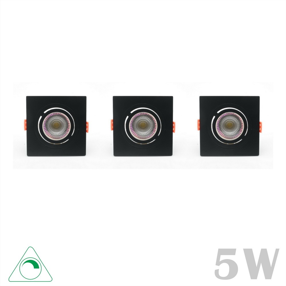 Detachable 2" Plastic Spot LED Downlight MR16/GU10 COB 5W (square shape) (1/3 Pack)