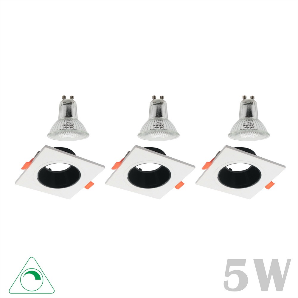Detachable 2" Aluminum Spot LED Downlight MR16/GU10 COB 5W (square shape) (1/3 Pack)