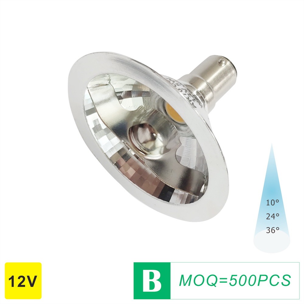 Aluminum LED AR70 Spot Light Bulb COB 5W AC/DC 12 Volts BA15d