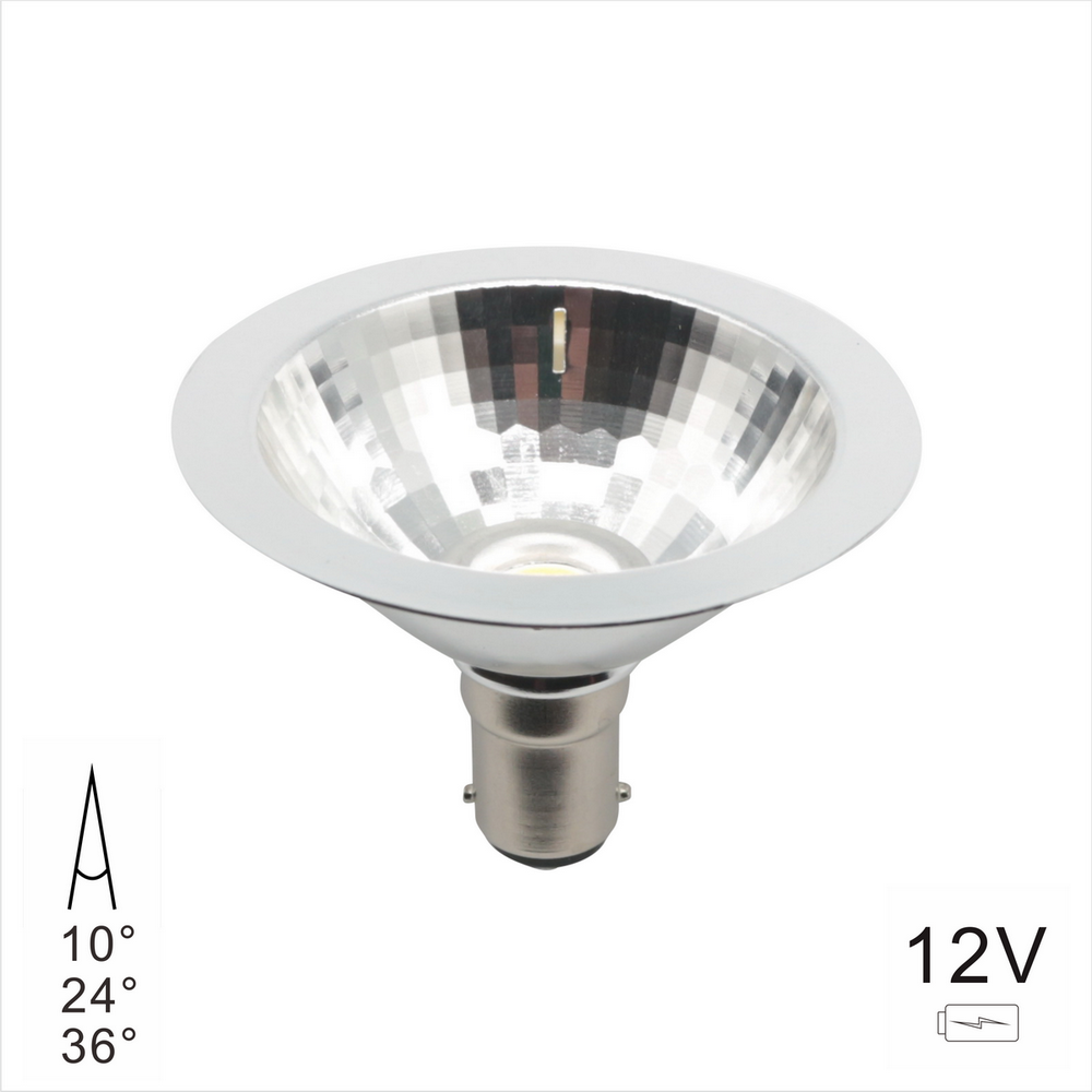 Aluminum LED AR70 Spot Light Bulb COB 5W AC/DC 12 Volts BA15d