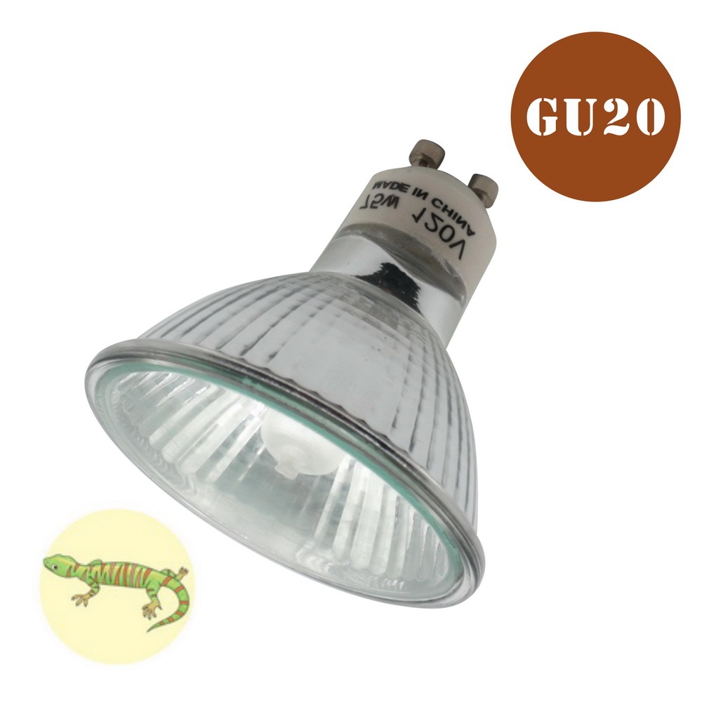 GU20 Halogen Spot Heating Bulb 75 Watts (Terrarium Heating Lamp Bulb) (1/4 Pack)
