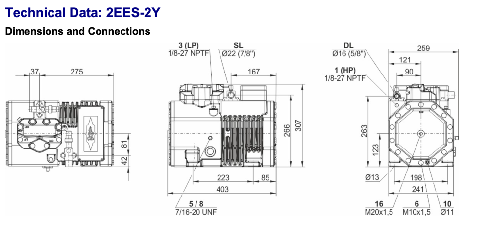 Bitzer 2EES-2Y Semi-Hermetic Reciprocating Compressor