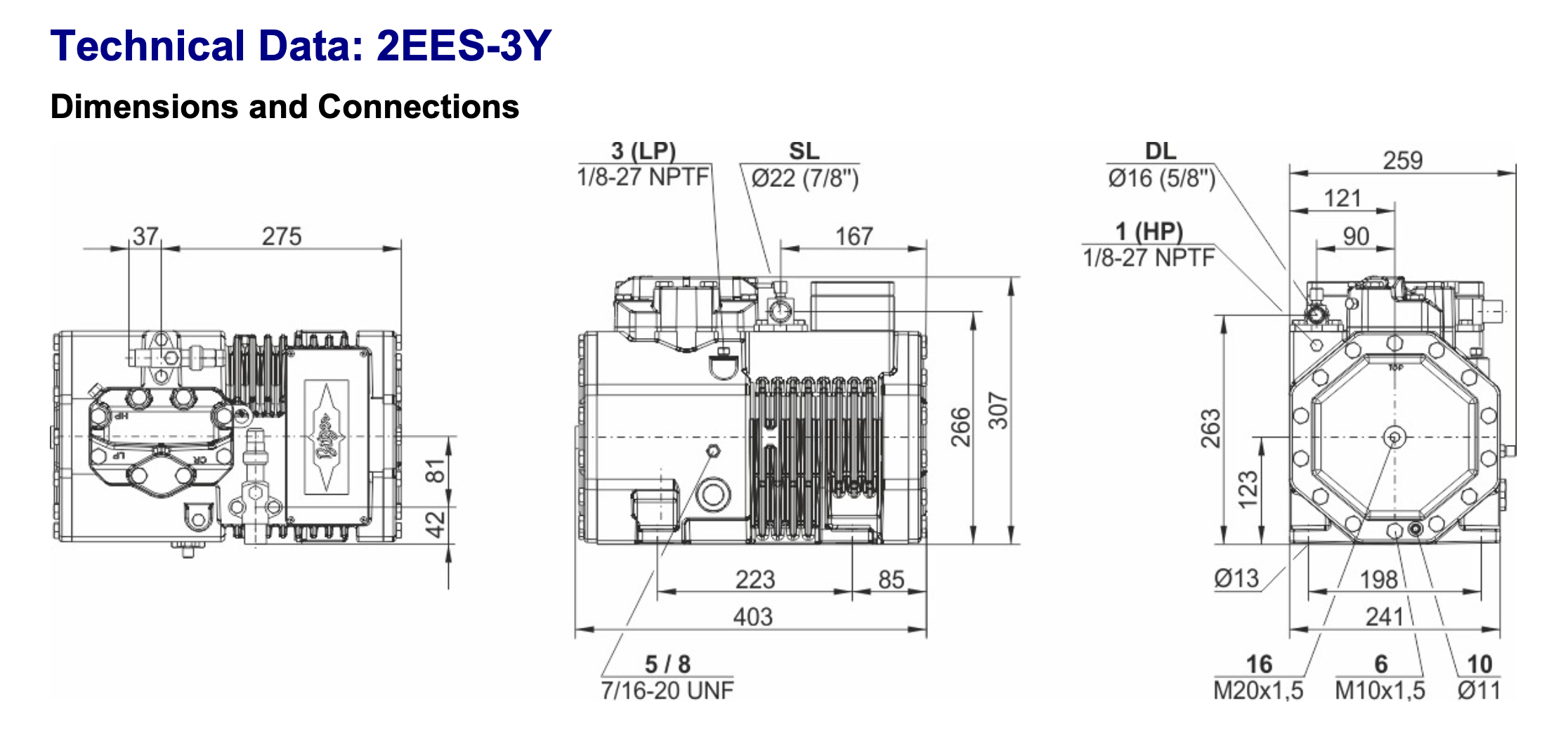 Bitzer 2EES-3Y Semi-Hermetic Reciprocating Compressor