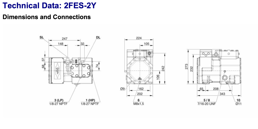 Bitzer 2FES-2Y Semi-Hermetic Reciprocating Compressor