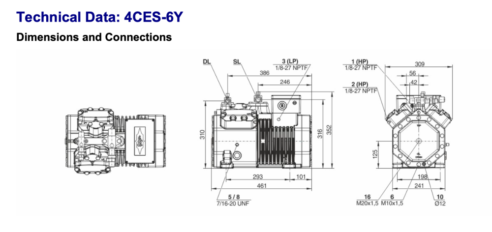 Bitzer 4CES-6Y Semi-Hermetic Reciprocating Compressor