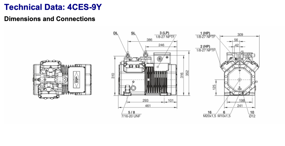 Bitzer 4CES-9Y Semi-Hermetic Reciprocating Compressor
