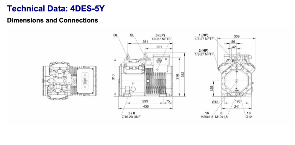 Bitzer 4DES-5Y Semi-Hermetic Reciprocating Compressor