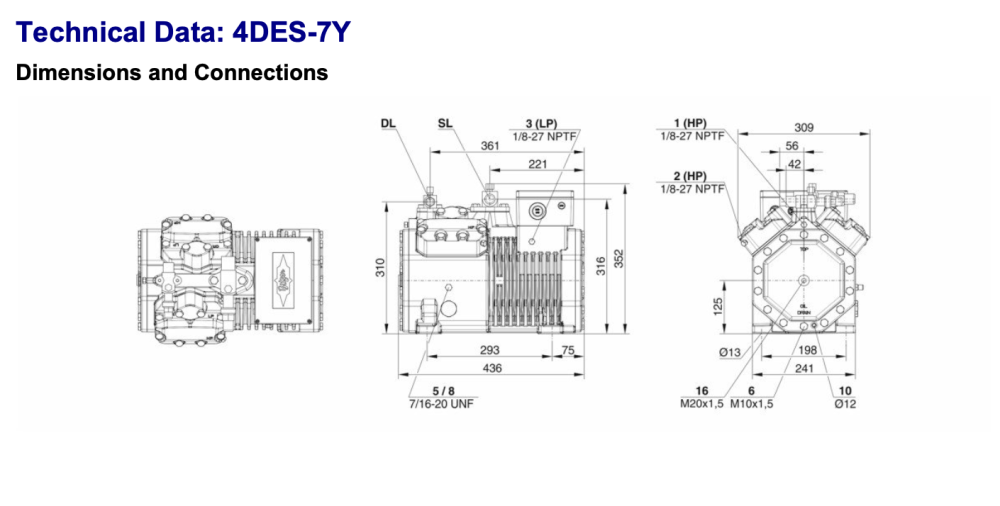 Bitzer 4DES-7Y Semi-Hermetic Reciprocating Compressor