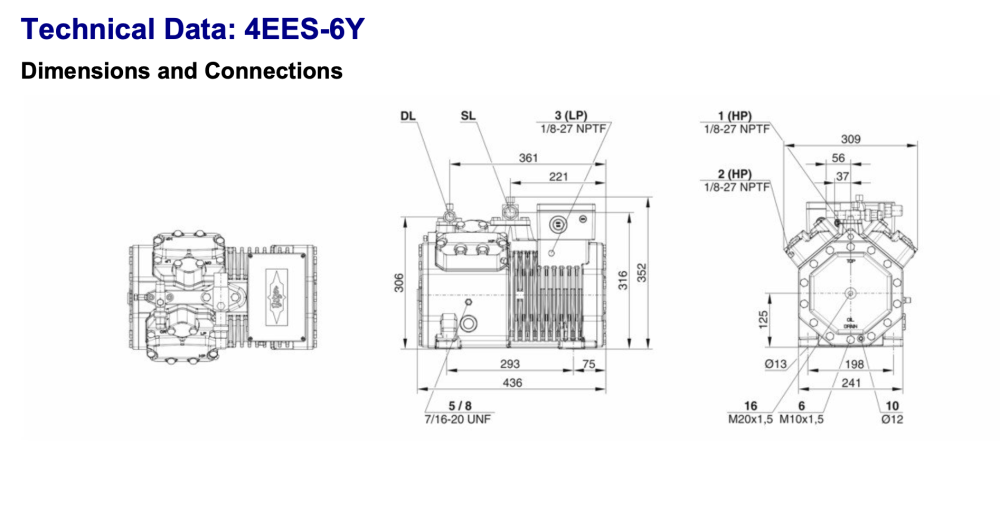 Bitzer 4EES-6Y Semi-Hermetic Reciprocating Compressor