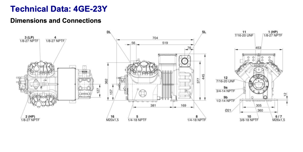 Bitzer 4GE-23Y Semi-Hermetic Reciprocating Compressor