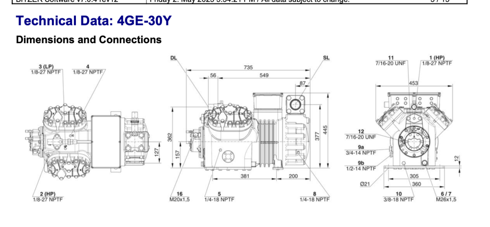 Bitzer 4GE-30Y Semi-Hermetic Reciprocating Compressor