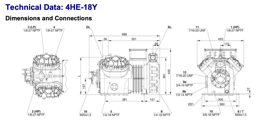 Bitzer 4HE-18Y Semi-Hermetic Reciprocating Compressor