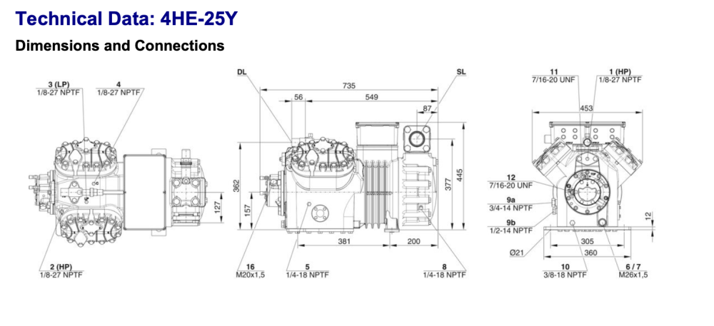 Bitzer 4HE-25Y Semi-Hermetic Reciprocating Compressor