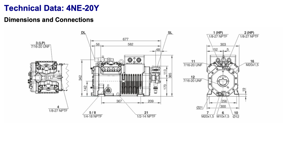 Bitzer 4NE-20Y Semi-Hermetic Reciprocating Compressor