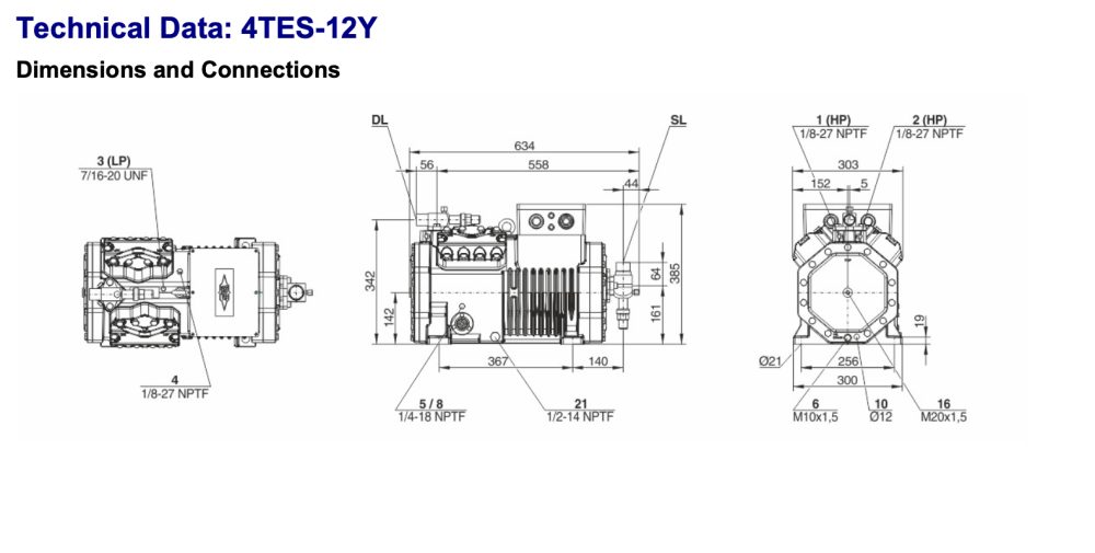 Bitzer 4TES-12Y Semi-Hermetic Reciprocating Compressor