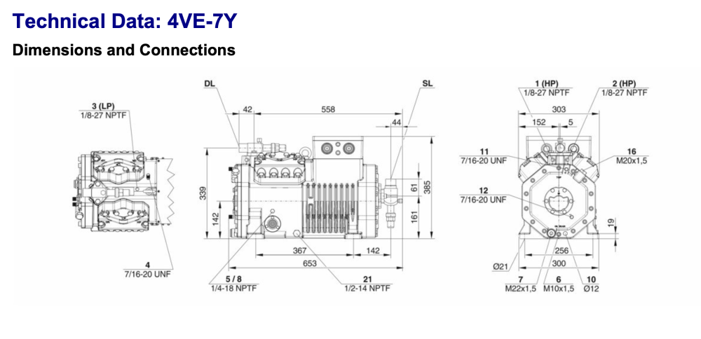 Bitzer 4VE-7Y Semi-Hermetic Reciprocating Compressor