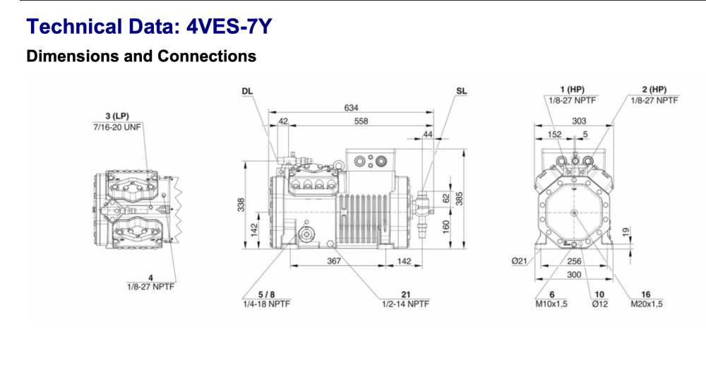 Bitzer 4VES-7Y Semi-Hermetic Reciprocating Compressor