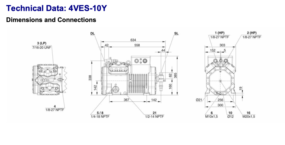 Bitzer 4VES-10Y Semi-Hermetic Reciprocating Compressor