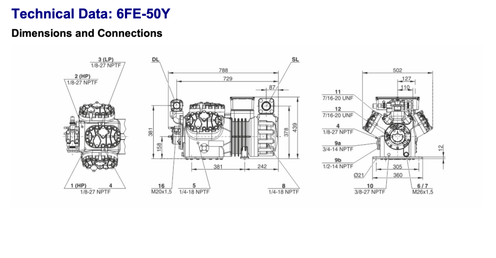 Bitzer 6FE-50Y Semi-Hermetic Reciprocating Compressor