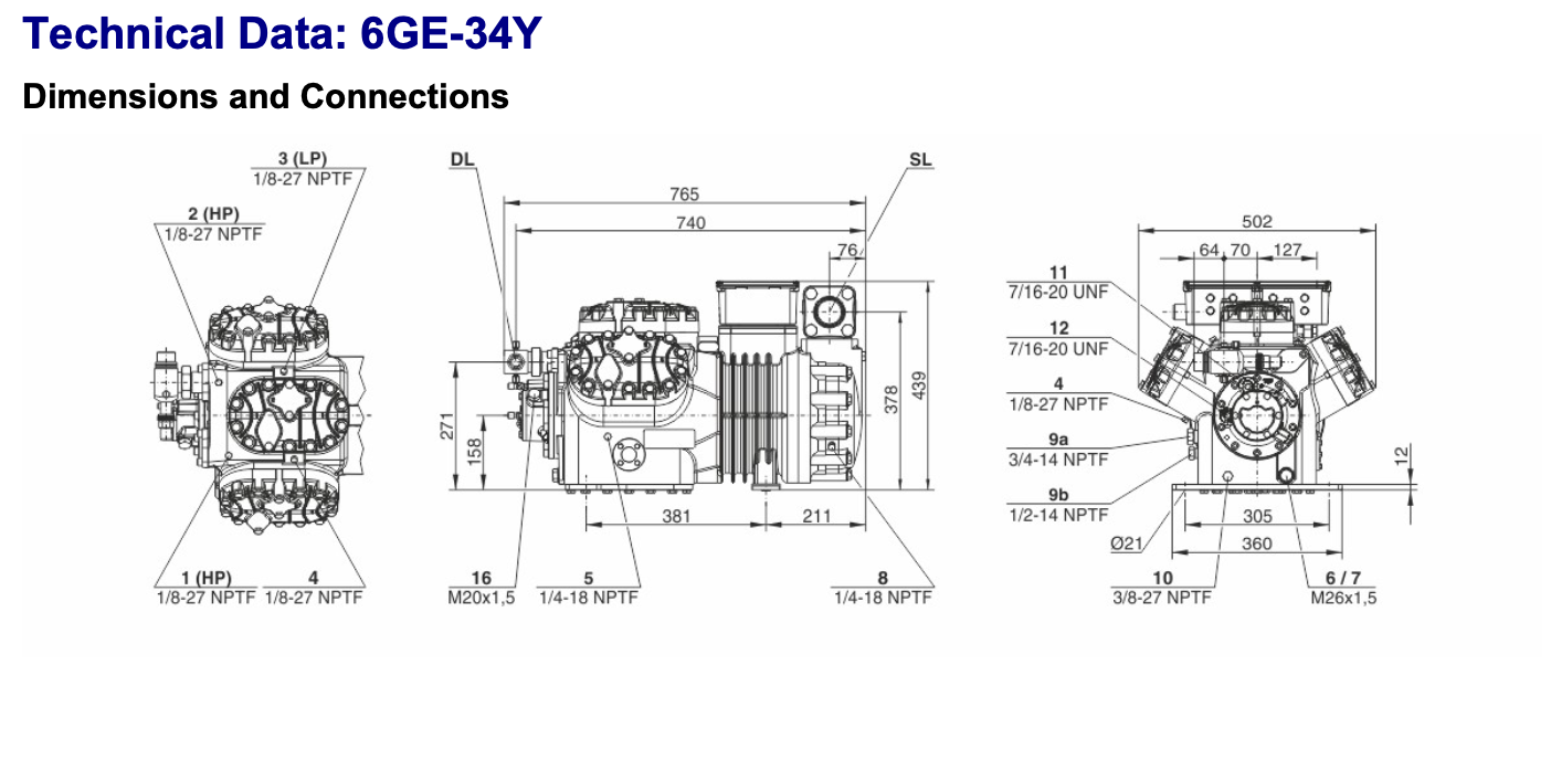 Bitzer 6GE-34Y Semi-Hermetic Reciprocating Compressor