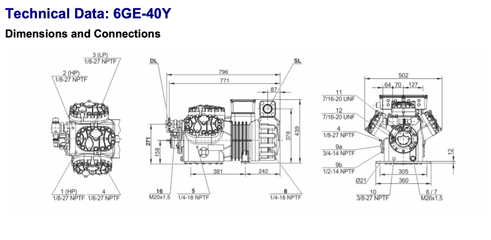Bitzer 6GE-40Y Semi-Hermetic Reciprocating Compressor