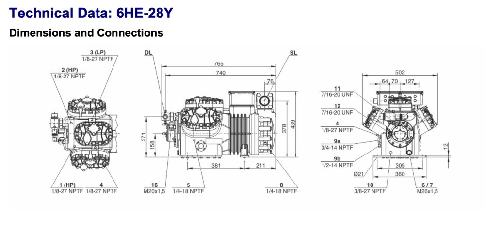 Bitzer 6HE-28Y Semi-Hermetic Reciprocating Compressor