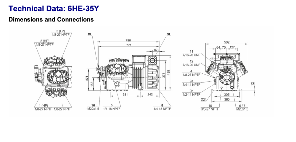 Bitzer 6HE-35Y Semi-Hermetic Reciprocating Compressor