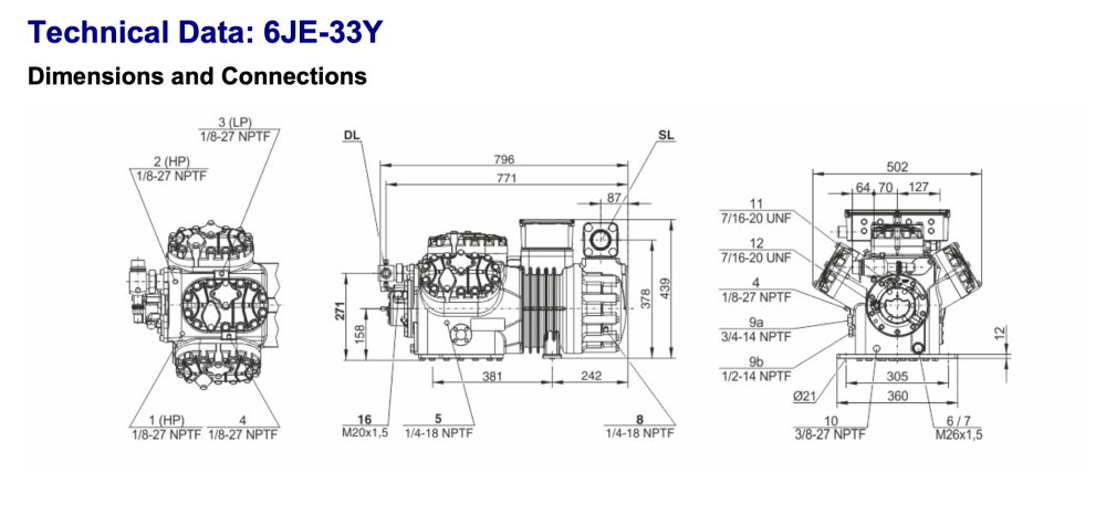 Bitzer 6JE-33Y Semi-Hermetic Reciprocating Compressor