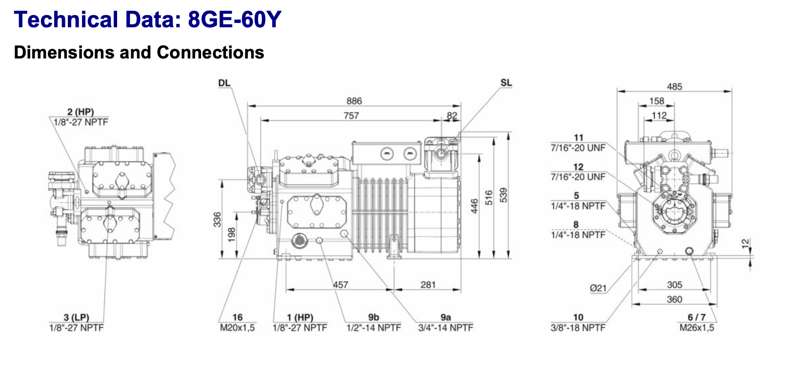 Bitzer 8GE-60Y Semi-Hermetic Reciprocating Compressor
