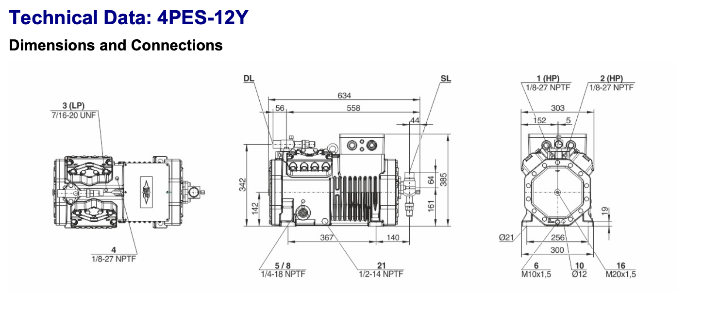 Bitzer 4PES-12Y Semi-Hermetic Reciprocating Compressor