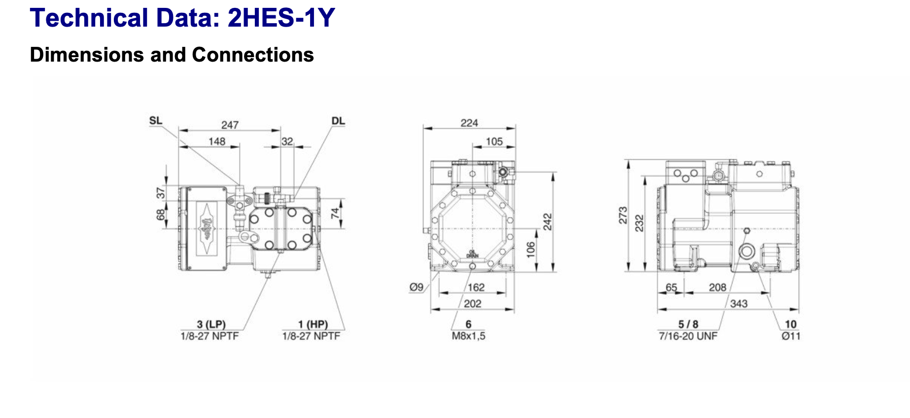 Bitzer 2HES-1Y Semi-Hermetic Reciprocating Compressor