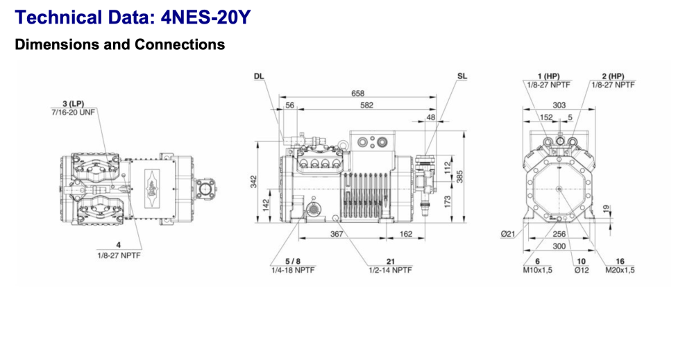 Bitzer 4NES-20Y Semi-Hermetic Reciprocating Compressor